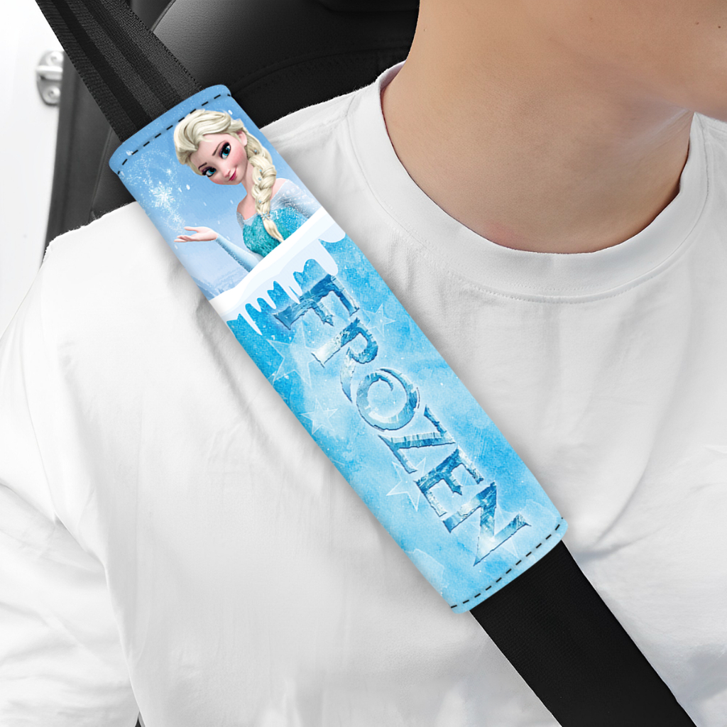 Almofada para Cinto de Segurança Frozen Heróis Personagens Personalizada Fofinha Confortável Desenho