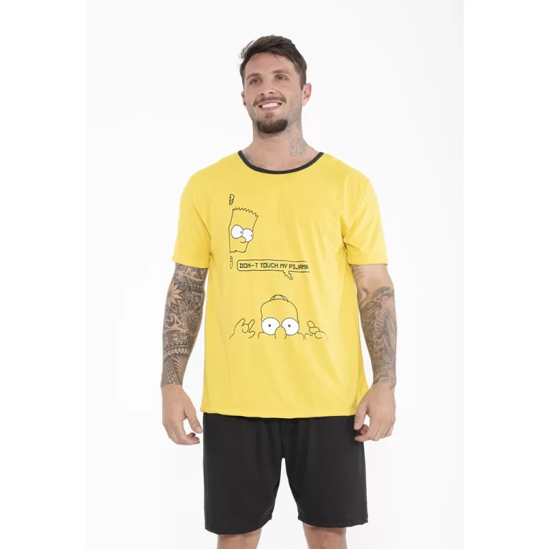Pijama Curto Bart Simpsons Masculino Curto