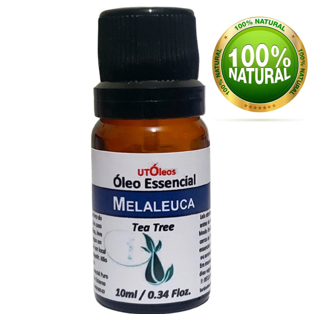Óleo Essencial Melaleuca Tea Tree 10ml 100% Puro Original Difusor Limpeza Pele Absorção Rápida