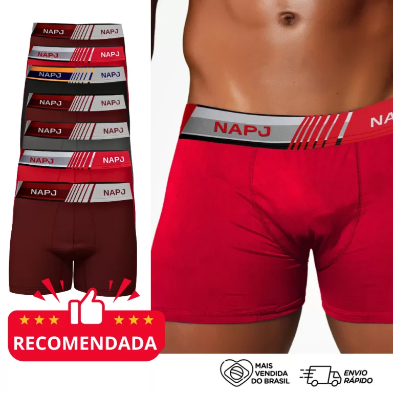Kit 10 Cuecas Boxer Masculinas confortável lisas