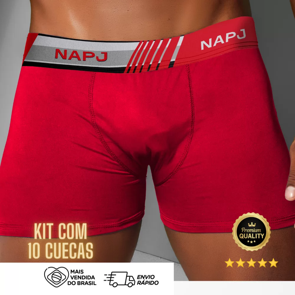 Kit 10 Cuecas Boxer Adulto Qualidade Premium na Promoção