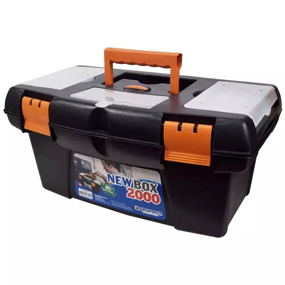 Caixa Plástica Para Ferramentas Com Bandeja 19 – New Box 2000 – Arqplast