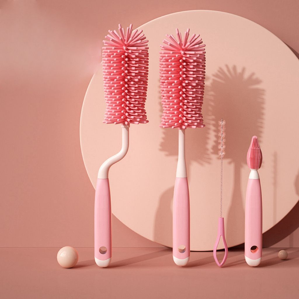 kit 4un Escova de lava mamadeira para bebe Escova de silicone