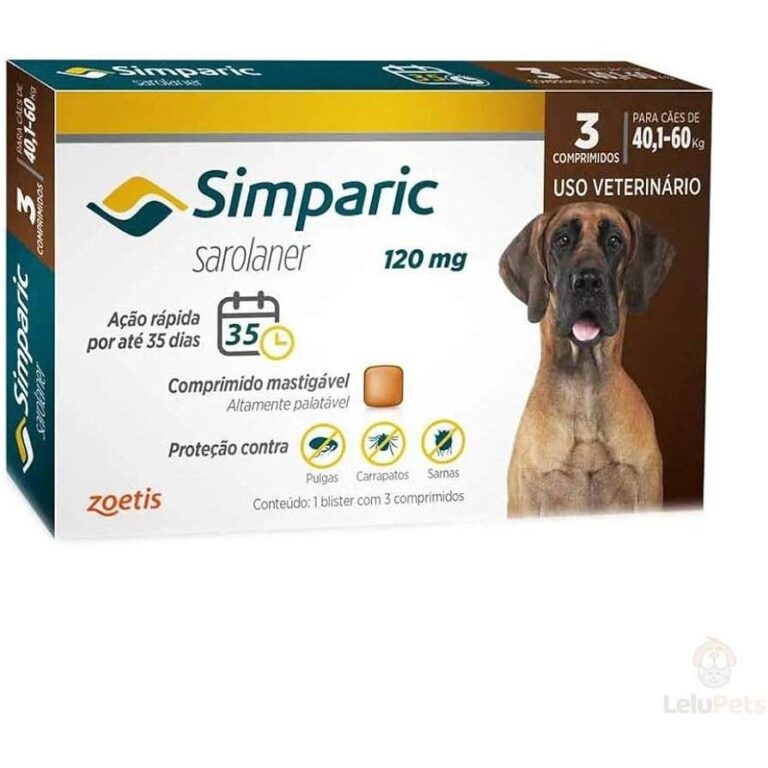 Antipulgas e Carrapatos Simparic 120mg para Cães 