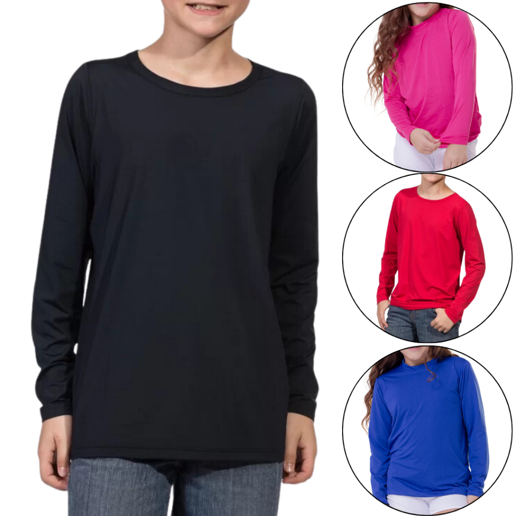 Camisa UV Infantil proteção solar – 2 a 14 anos – Masculino e feminina – Menino e menina