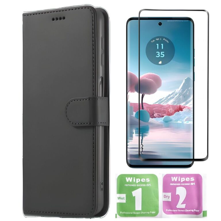 Capa Capinha Case Carteira + Película 3D Para Mot