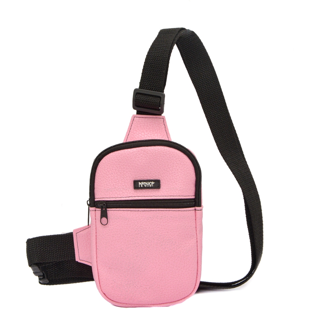 mini bolsa rosa chest bag rosa bb unissex