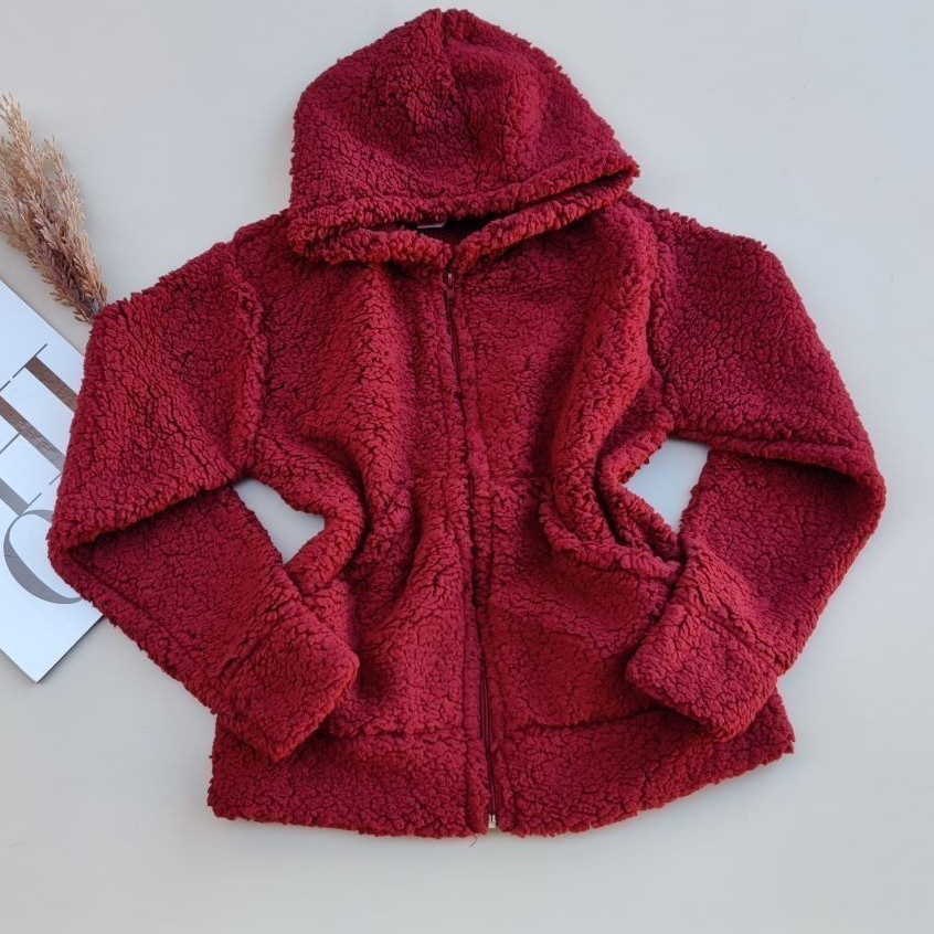 Blusa de Frio Infantil Inverno para Menina casaco Teddy com Touca Capuz Jaqueta
