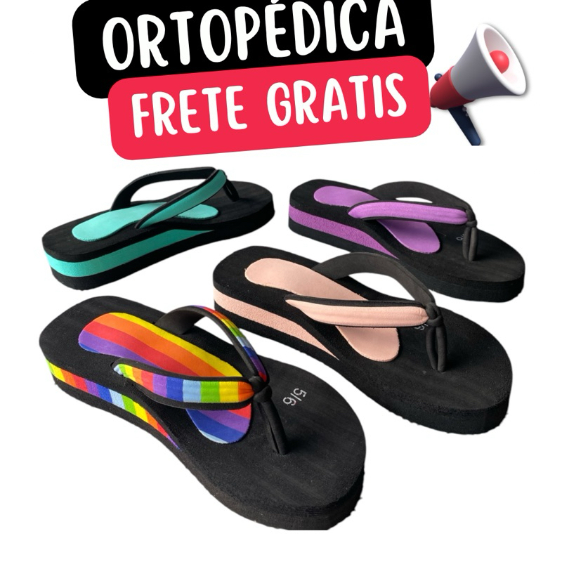 CHINELO ORTOPEDICO FEMININO ANTIDERRAPANTE LEVE PARA FASCITE PLANTAR E ESPORAO ENVIO IMEDIATO