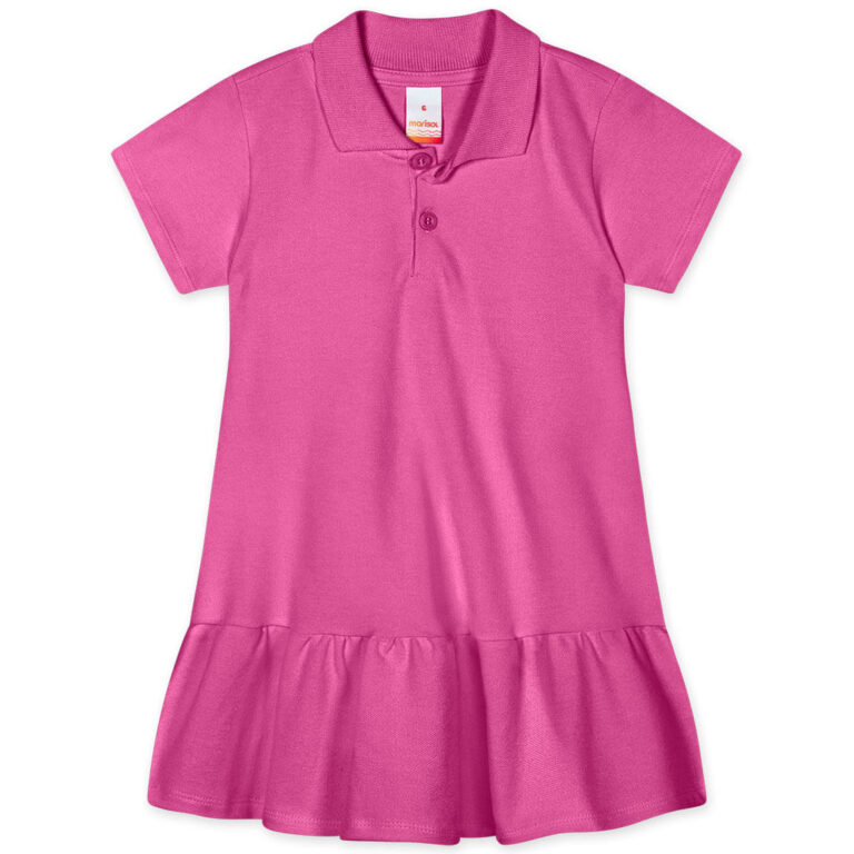 Vestido Polo Manga Curta Com Aroma Infantil Femini