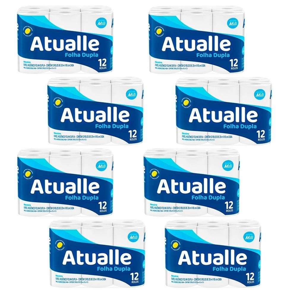 Kit 8 unidades – Papel Higiênico Atualle Max  Folha Dupla 12 unidades