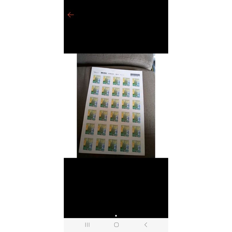 cartela com 30 selos Trompete