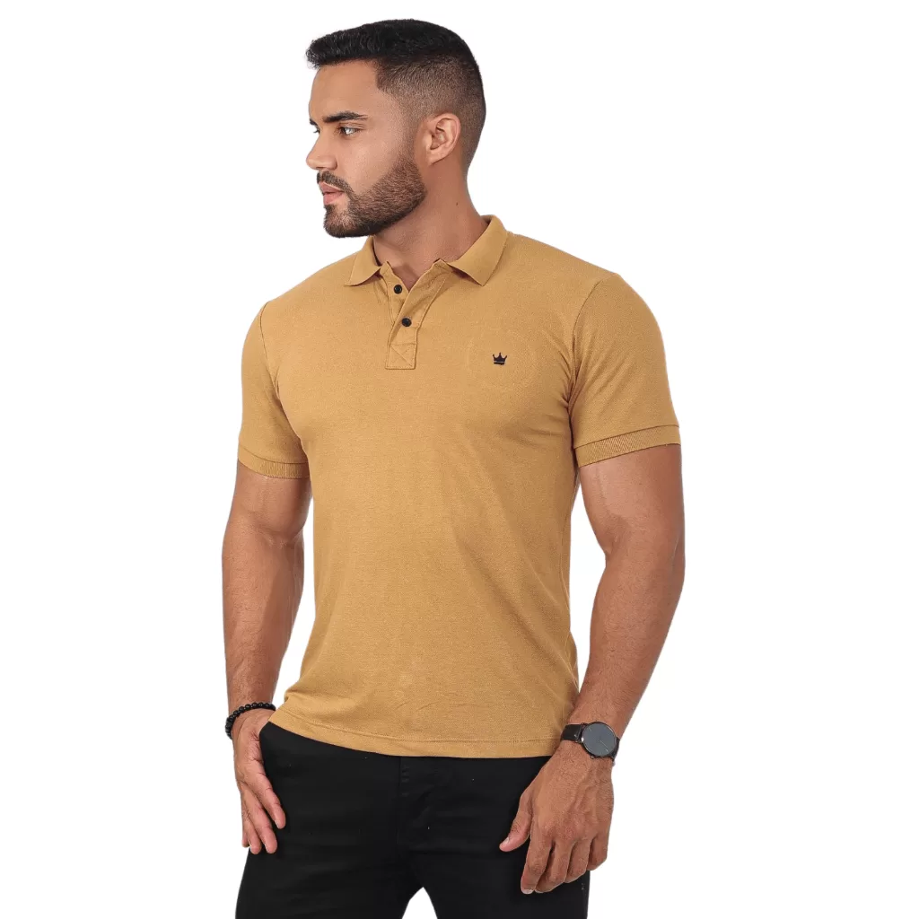 Camisa Gola Polo Masculina Manga Curta Slim Confort Casual Sem Lycra Lisa Uniforme Festa
