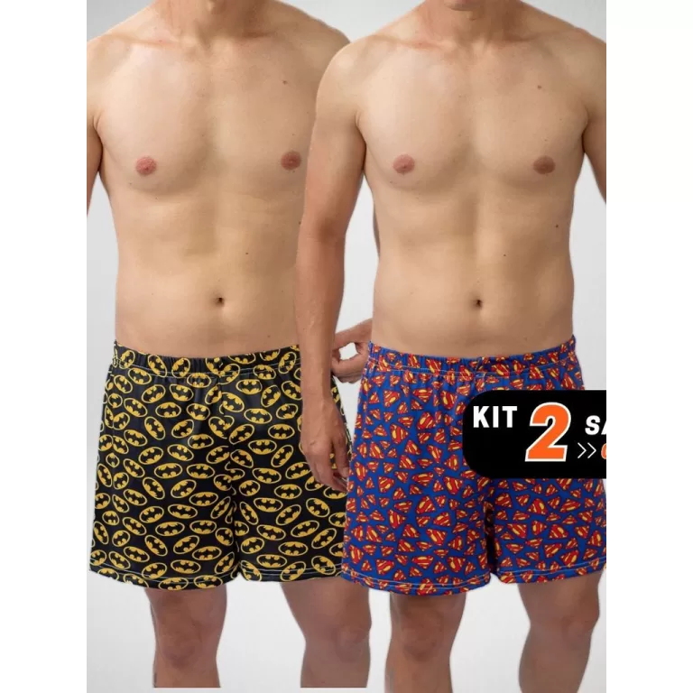 Kit 2 Samba Canção  Pijamas Masculino Short para