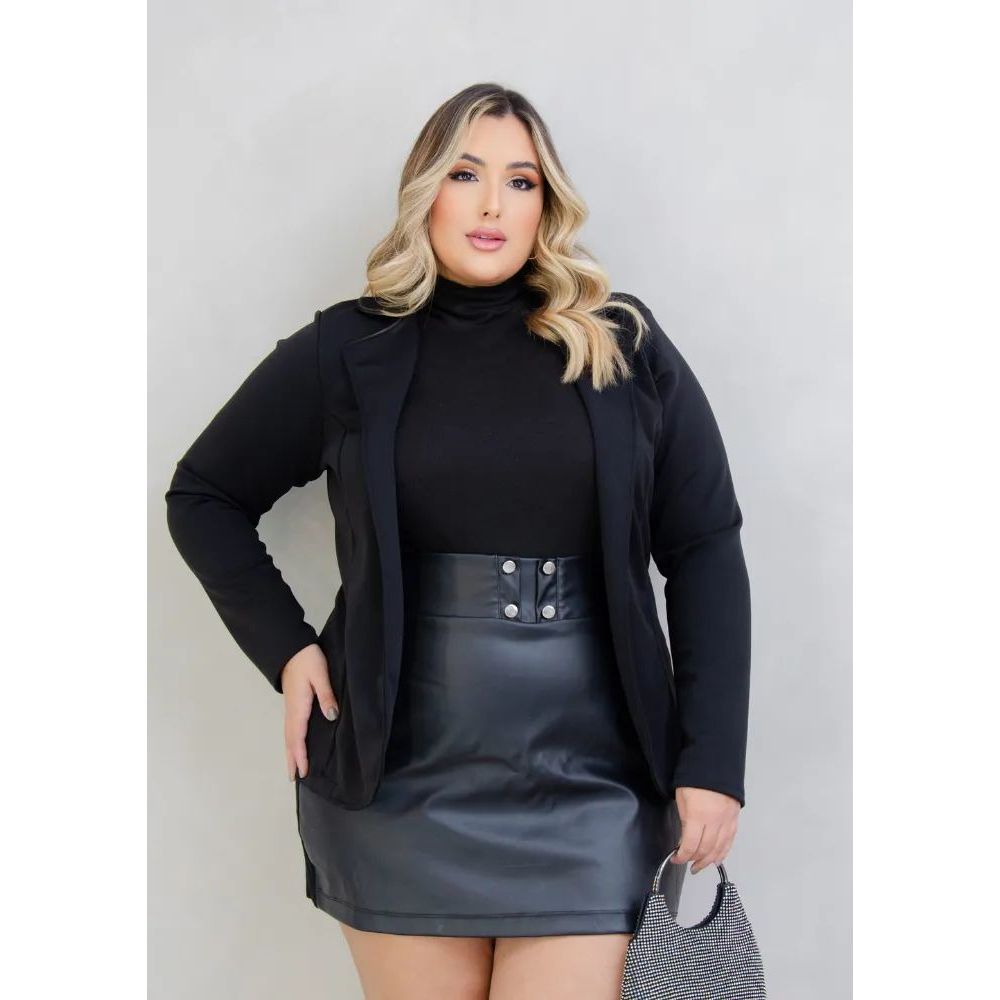 Blazer Plus Size Casaco Feminino Terninho Social Luxo Slin Neopreme