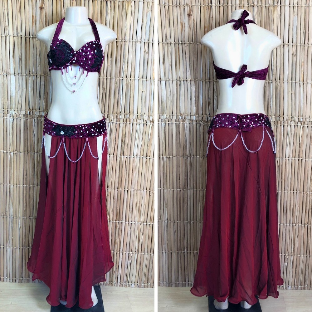 [Liquidação] Dança do Ventre Traje Bordado Completo – Pronta Entrega – TPCL-781