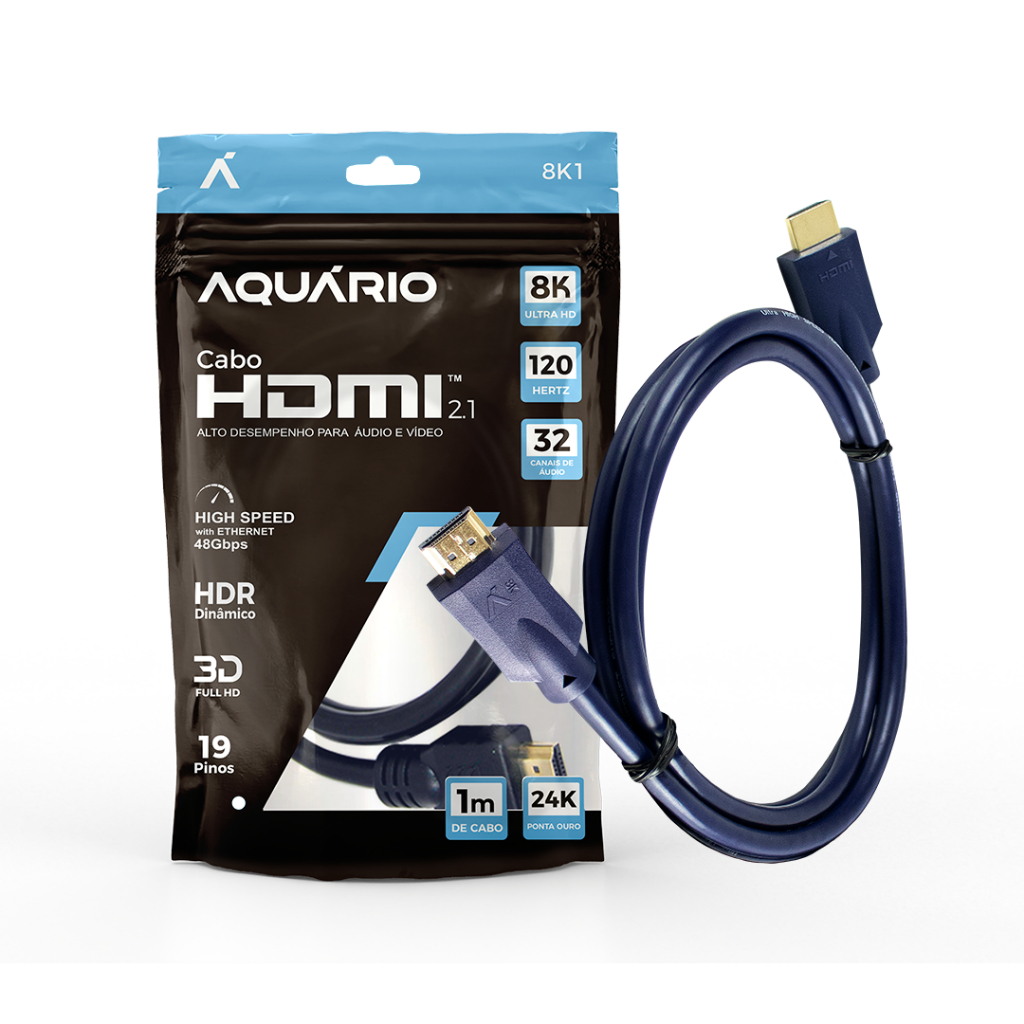Cabo HDMI 2.1 8K PS5 Gamer 1 Metro Melhor Qualidade Disponivel Ponta de Ouro