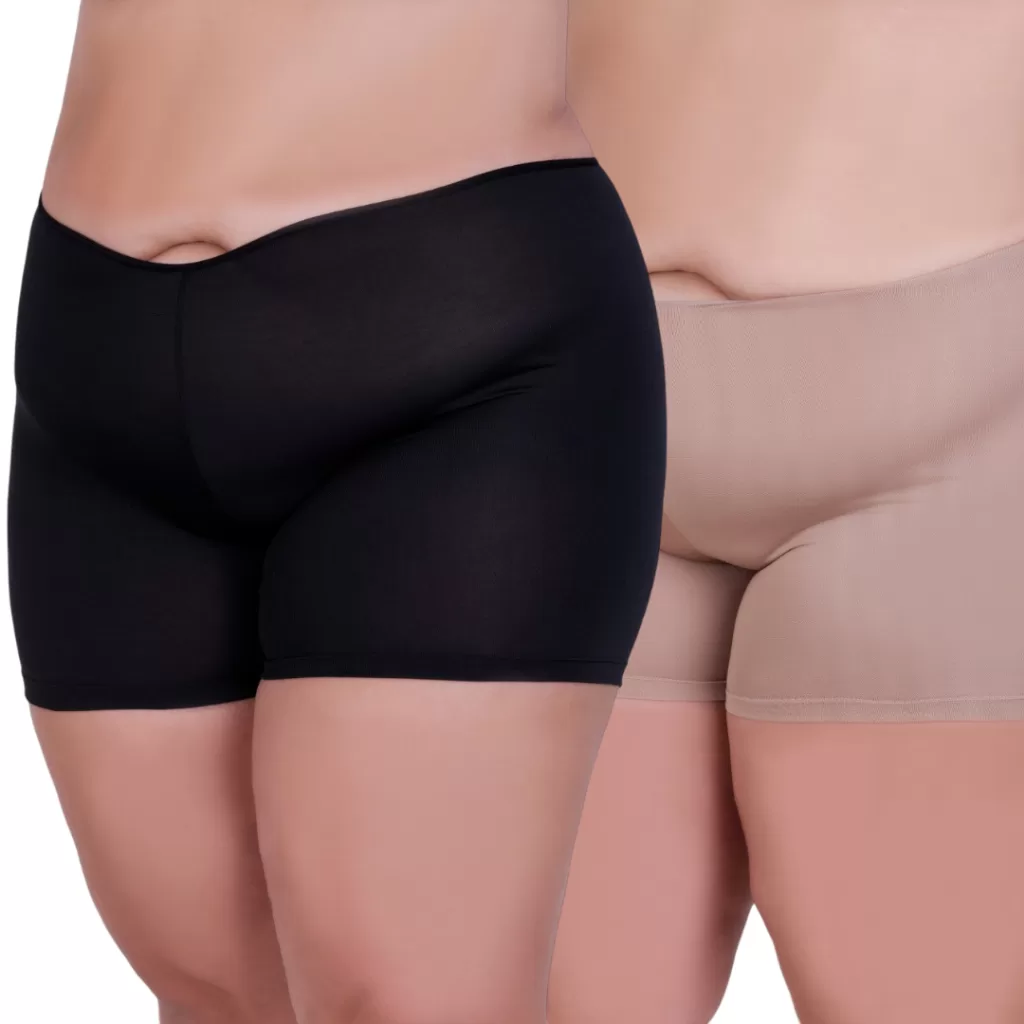 Kit 2 Short Anágua Plus Size Bermudinha Plus Lingerie Feminina para Vestido 48/50/52/54