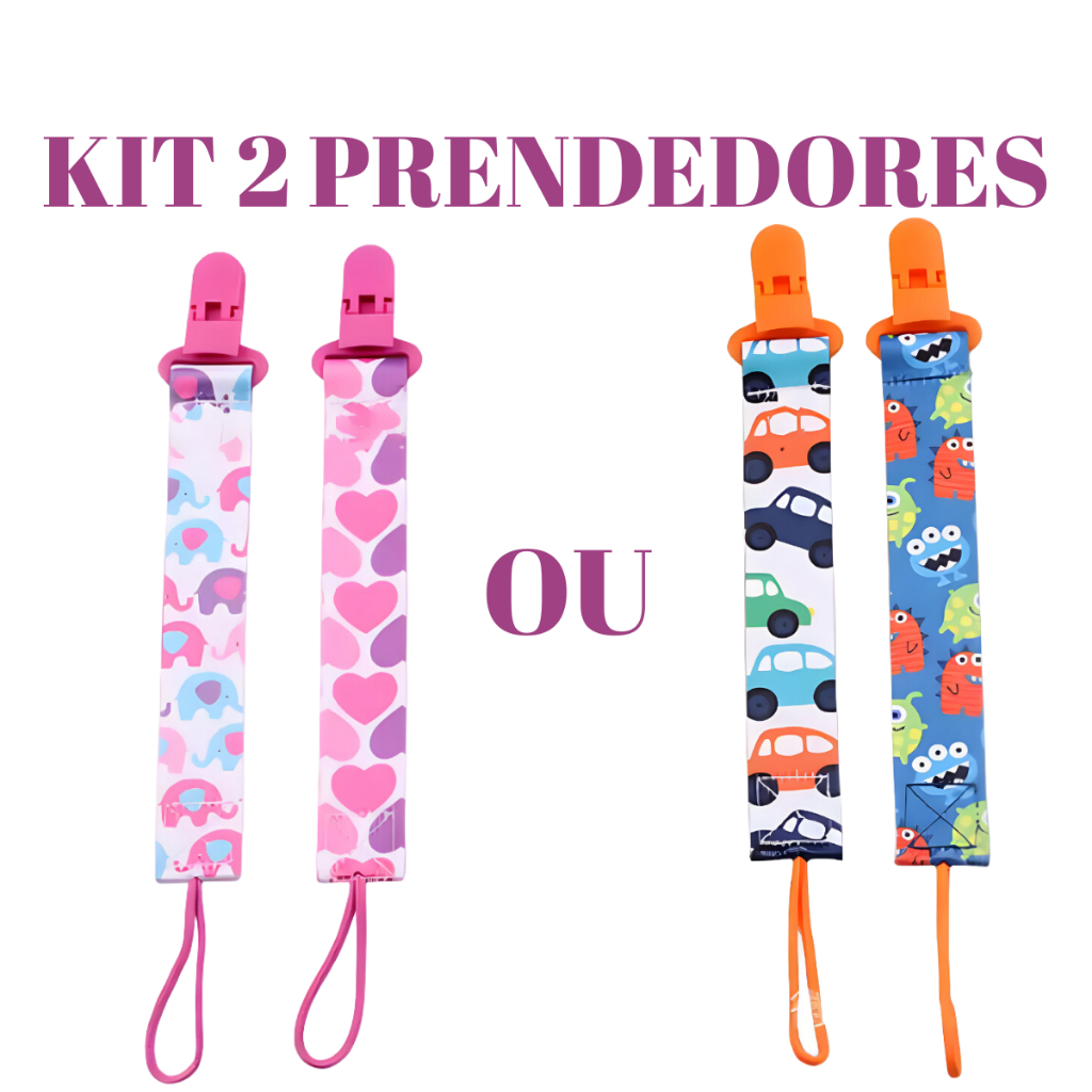 2 Prendedor de Chupeta Mam Menino Menina Com Fecho