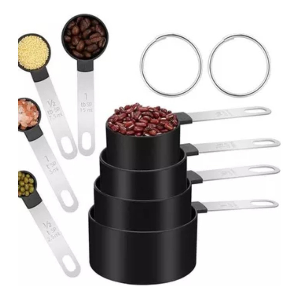 Conjunto de Colher Medidora 8 Peças Dosador Gourmet utensílios de Cozinha
