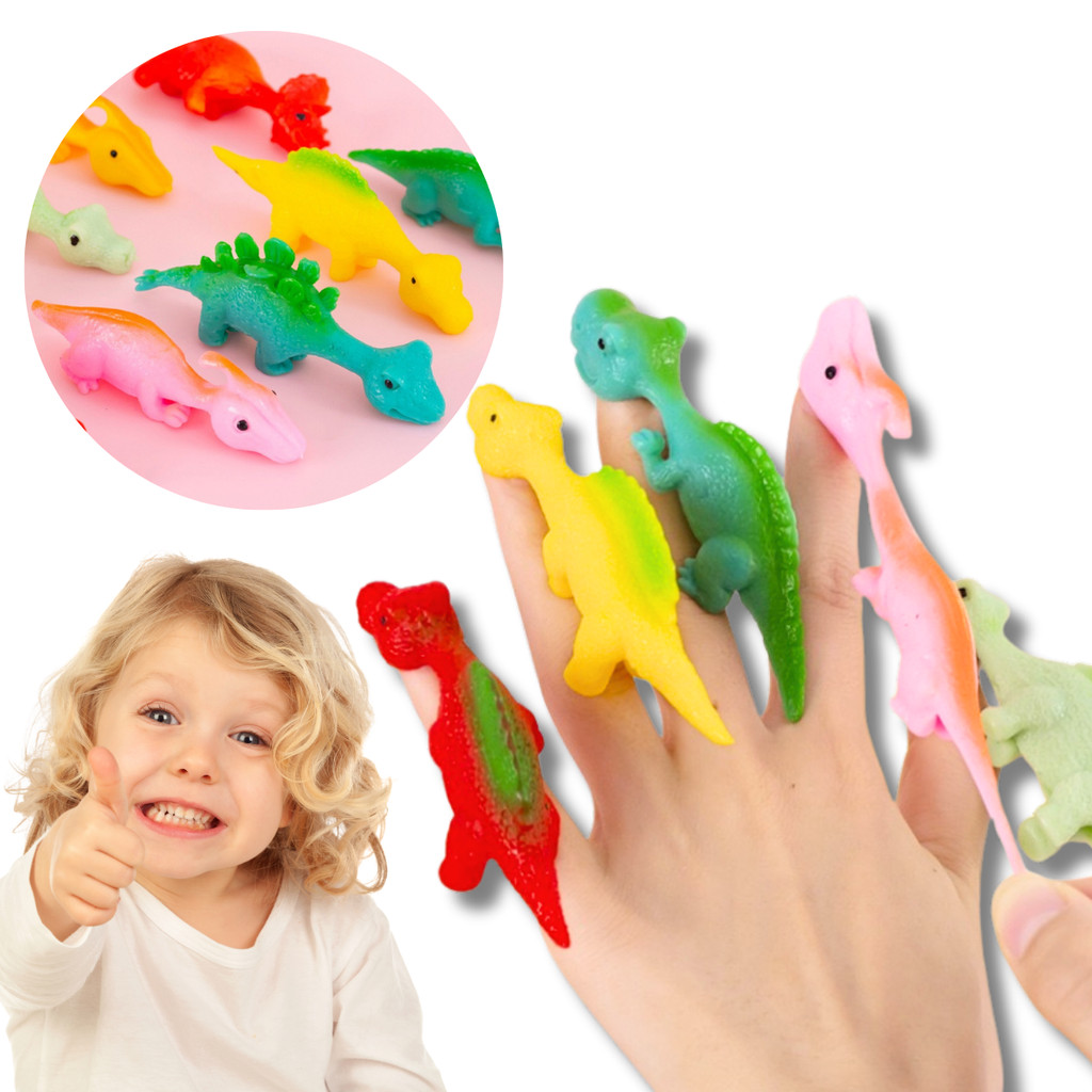Dinossauro Estilingue Criativo Kit Mini Dino Dinossauros Catapulta de Dedo Elástico Ameba Gruda Fofo