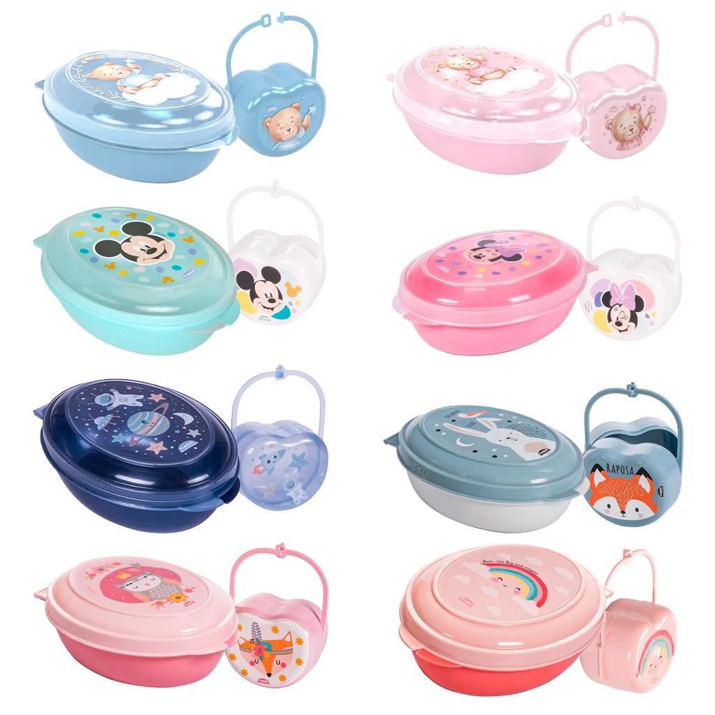 Kit Porta Chupeta e Saboneteira Para Bebê Infantil – Plasútil