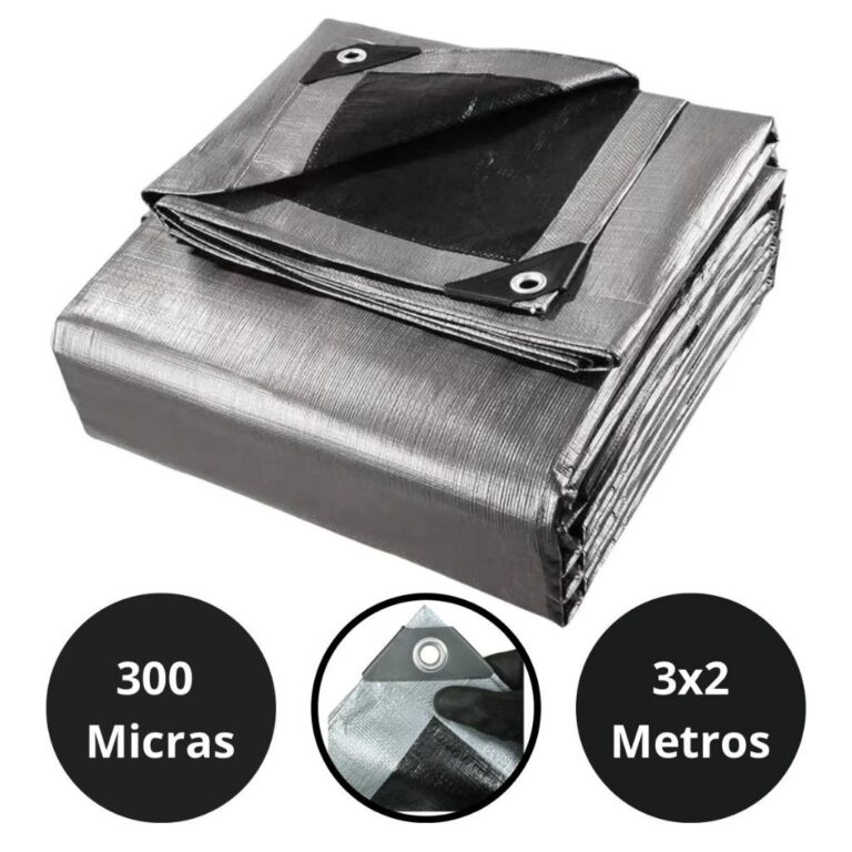 Lona 3×2 Blackout Cinza Preta Impermeável 30