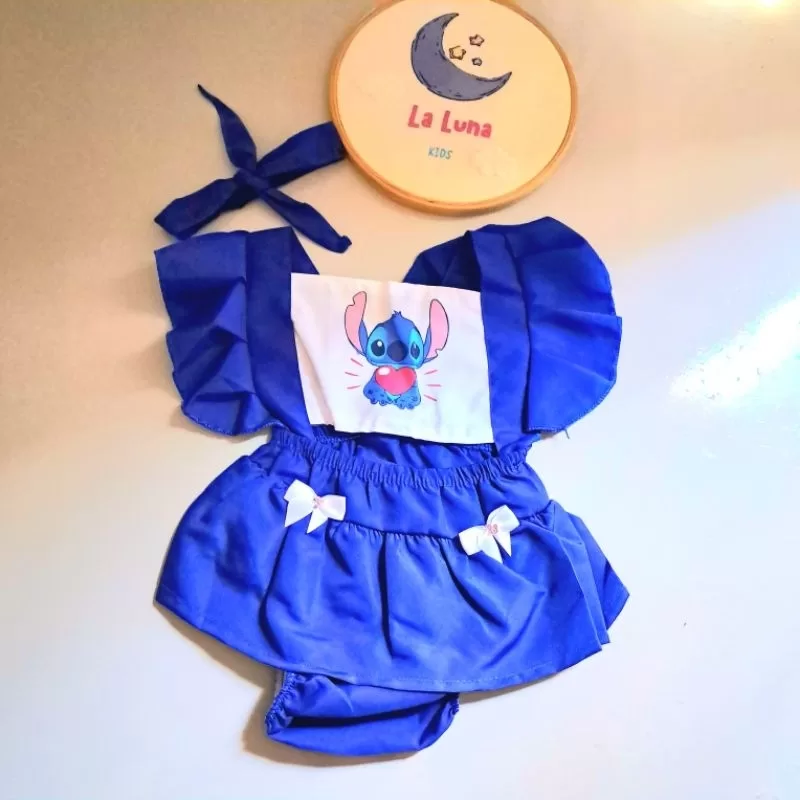 Romper Bebê Menina Mesversario Mesario Temáticos Stitch