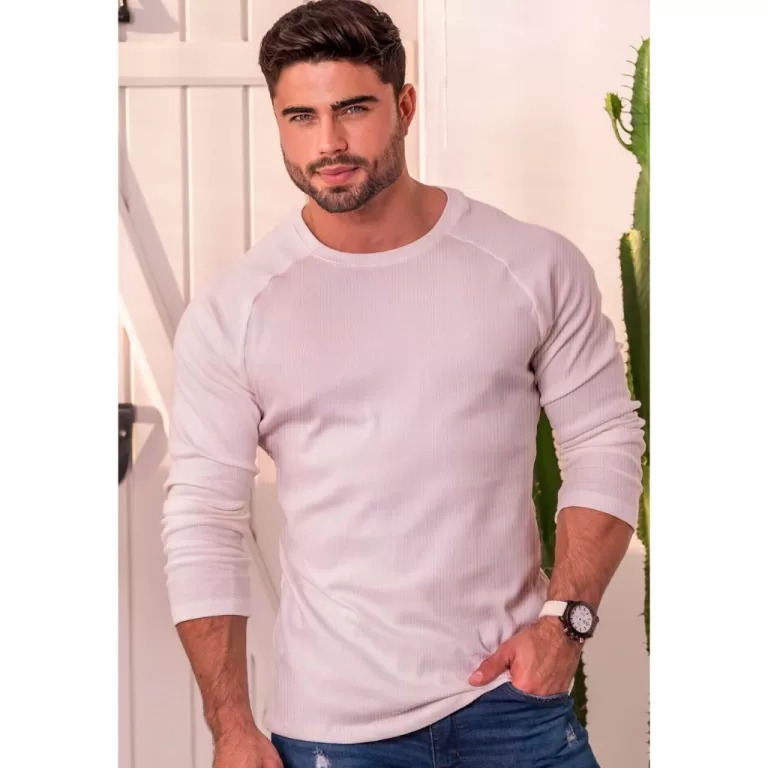 Blusa Masculina Manga Raglan Comprida Moda Outono 
