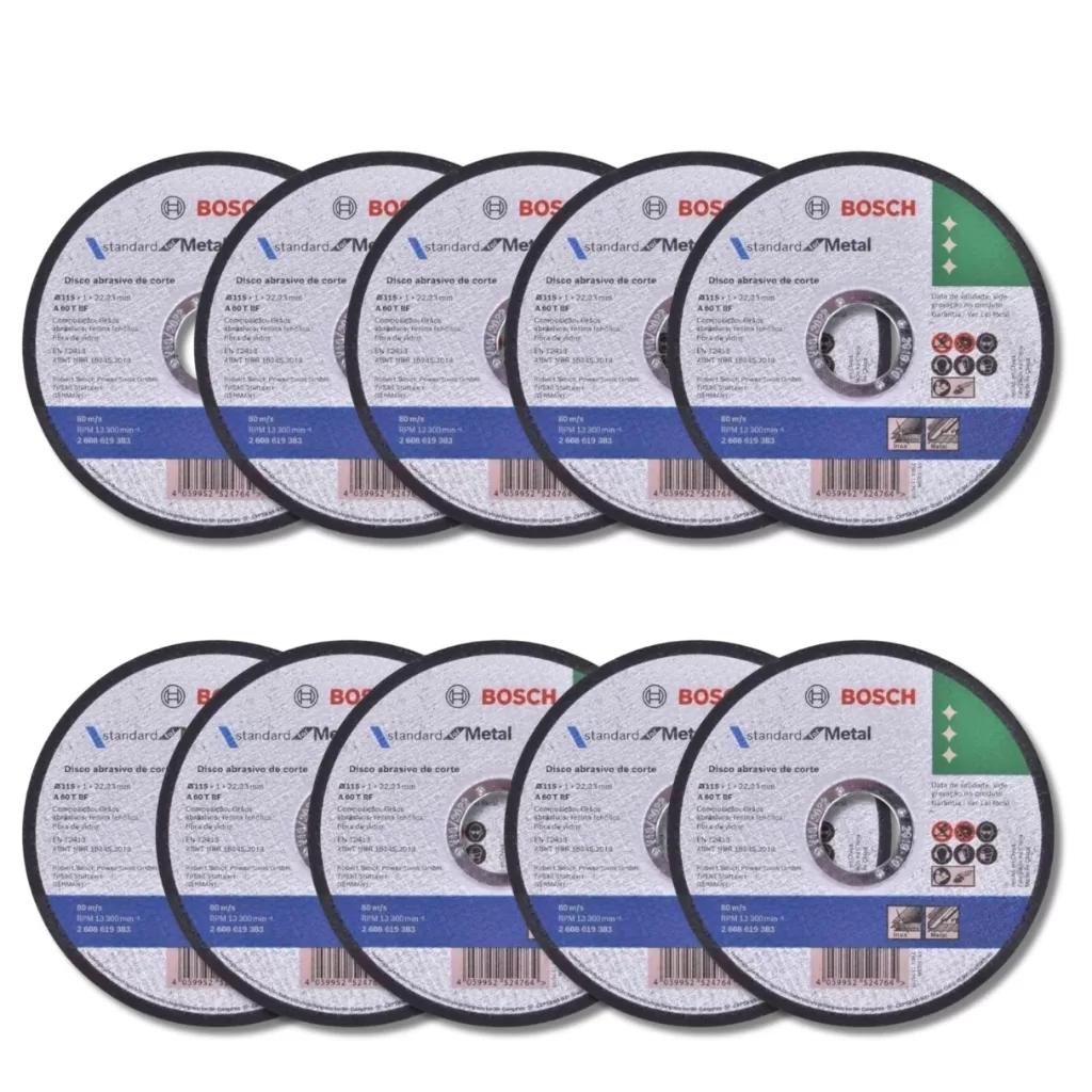 Kit 10 Peças Disco De Corte Fino Aço Inox 4.1/2 Esmerilhadeira