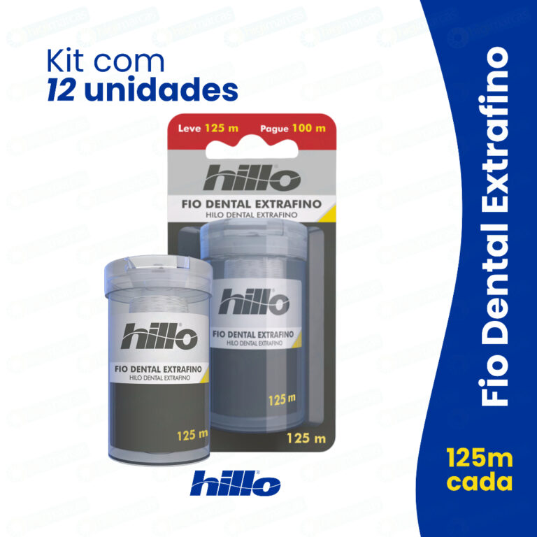 Kit 12 Fio Dental Extra Fino 125 Metros Hillo Econ