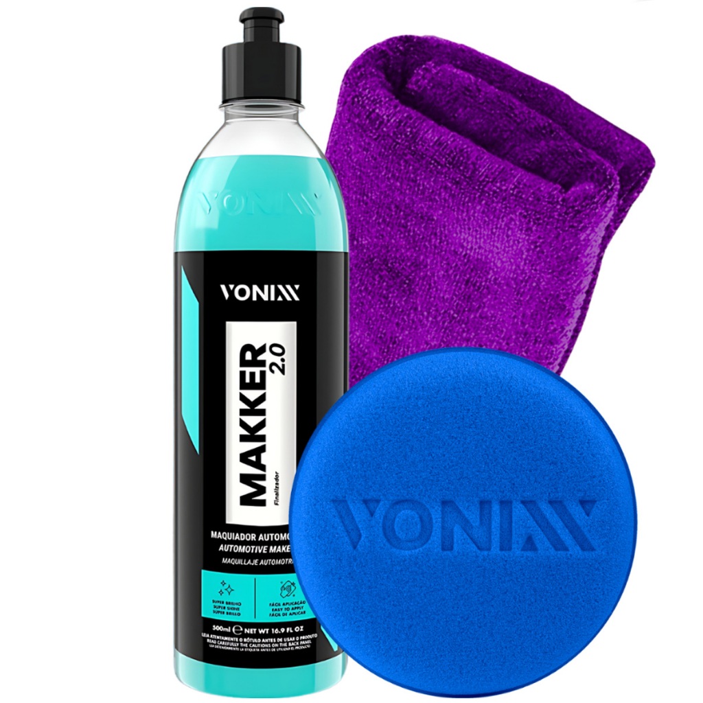kit Makker 2.0 Maquiador Automotivo Vonixx Aplicador Pano Microfibra