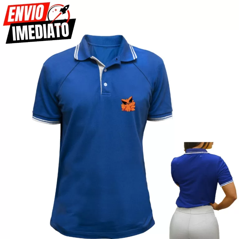 Blusa Feminina Piquet Gola Polo Manga Curta Camisa