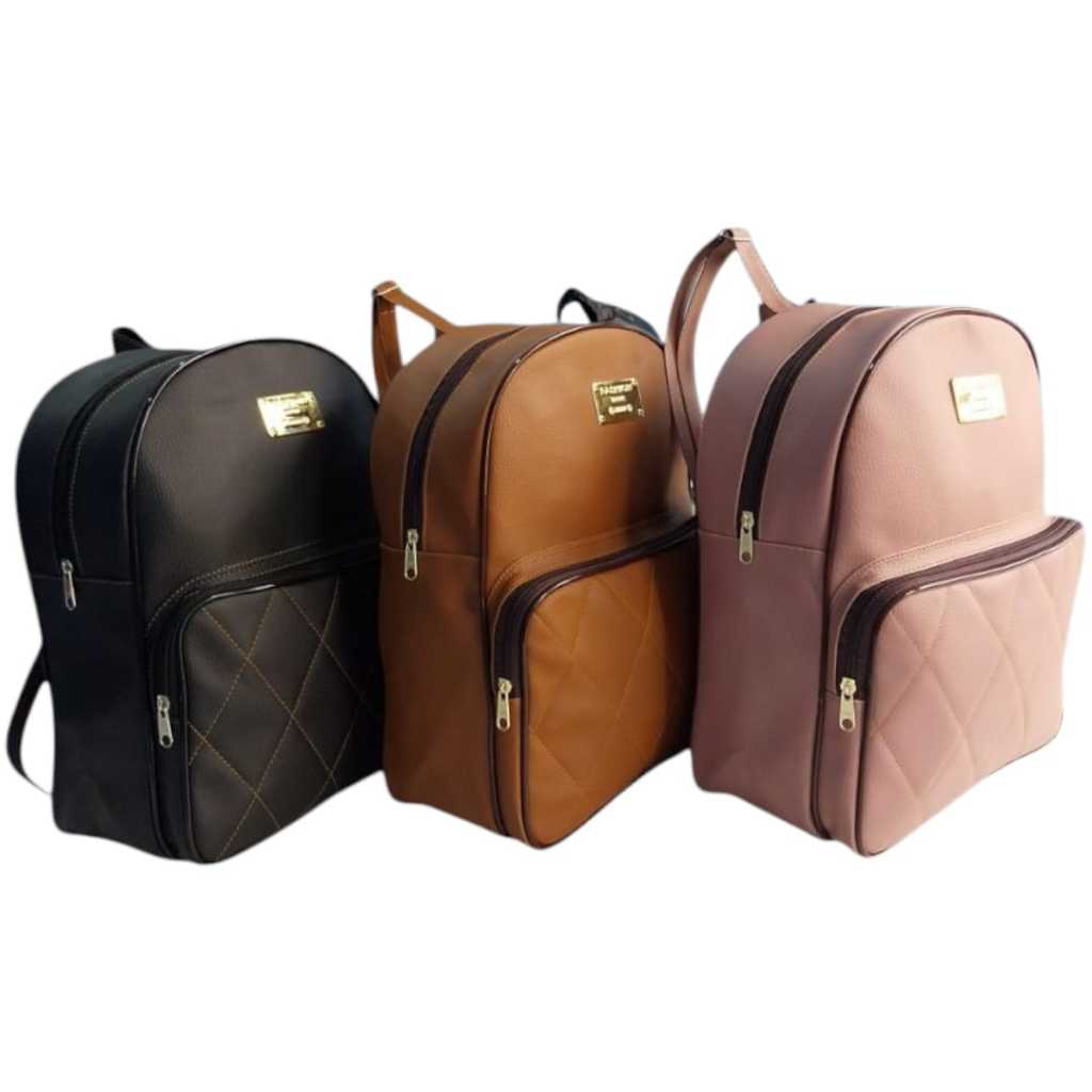 Bolsa Mochila feminina Couro Sintetico Premium Elegante