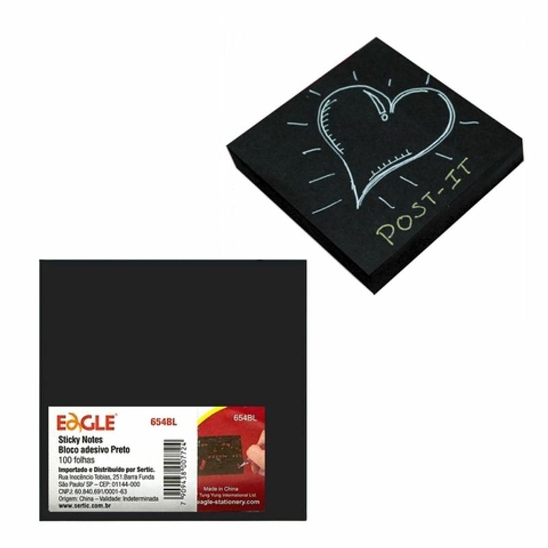 Bloco Adesivo Preto – Eagle – 100 folhas