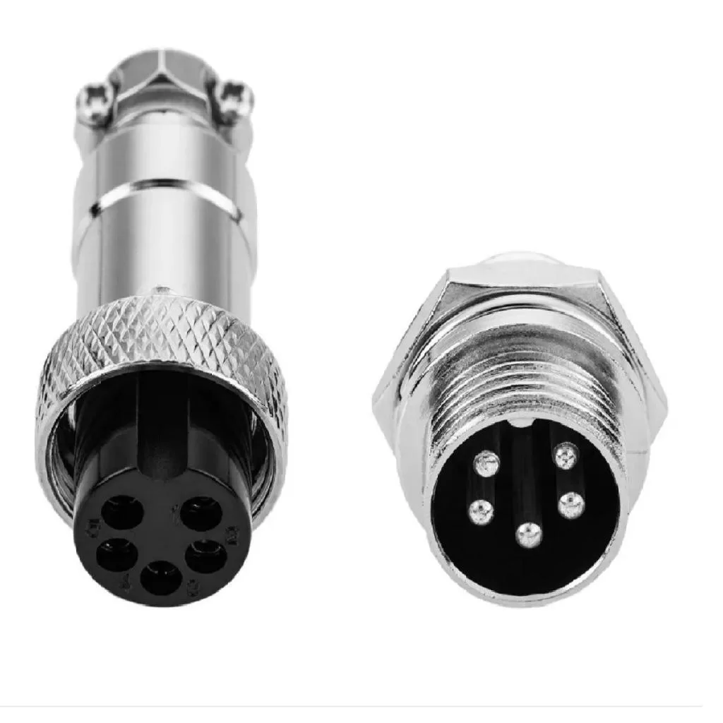 Conector MIC 5 Pinos Macho/Fêmea – Kit com 5 Pares de Metal