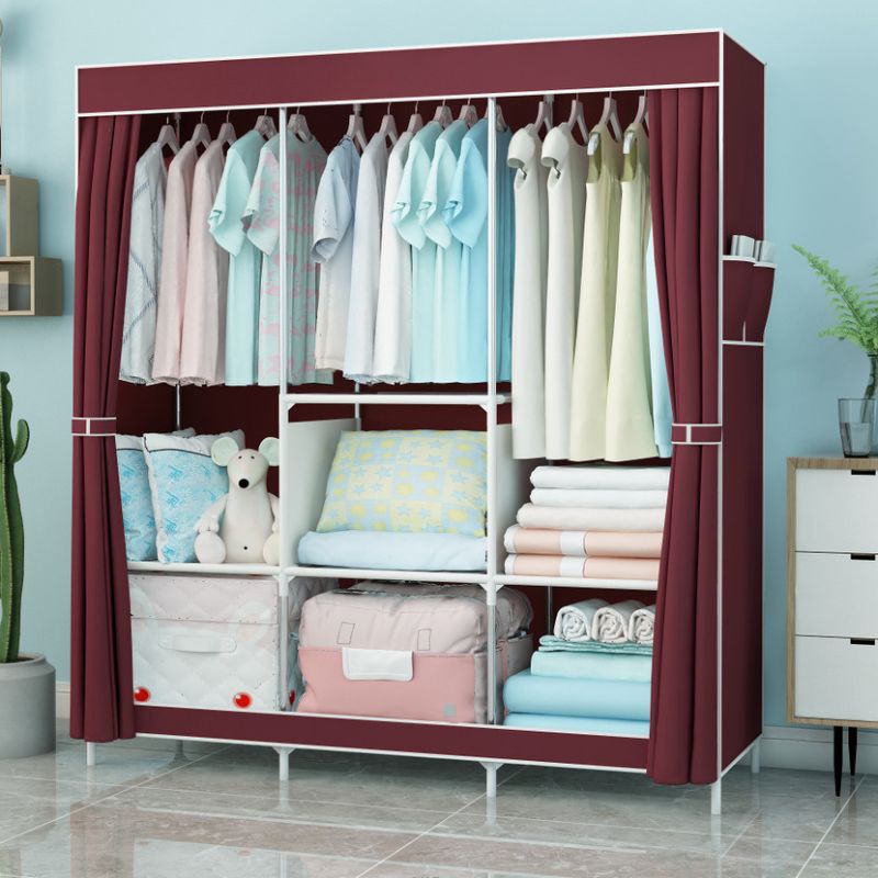 1 Pc Guarda Roupa Dobrável Fácil de limpar com Ziper Armário