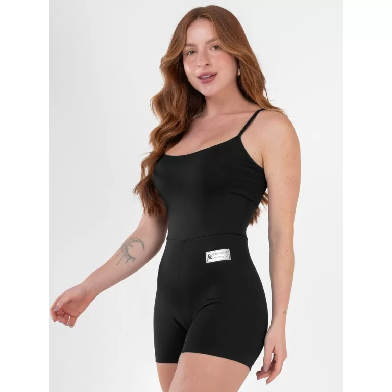 Macaquinho Fitness Alcinha Slim Blackout Zero Tran