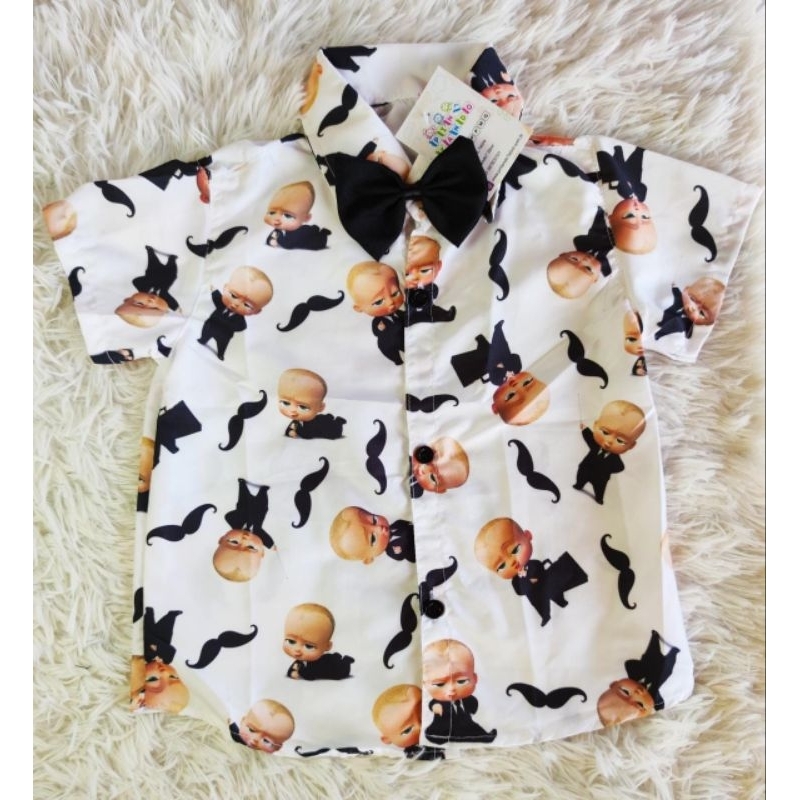 camisa social poderoso chefinho tam 6 meses ,1 a 4 anos