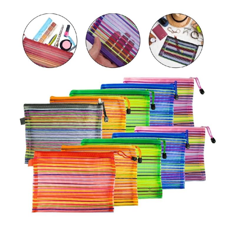 Kit 10 Necessaire Estojo Nylon Colorida Viagem Esc
