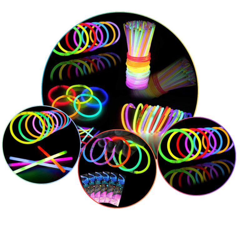 KIT 100 Unidades Pulseira Neon Fluorescente Festa 