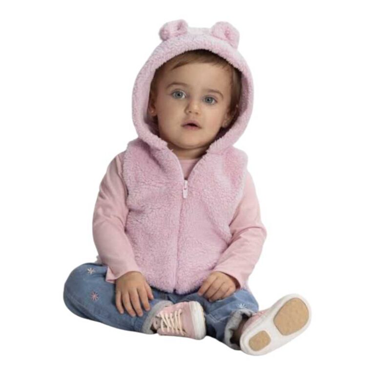 COLETE COM CAPUZ EM PELO MENINA ALAKAZOO 1-2-3