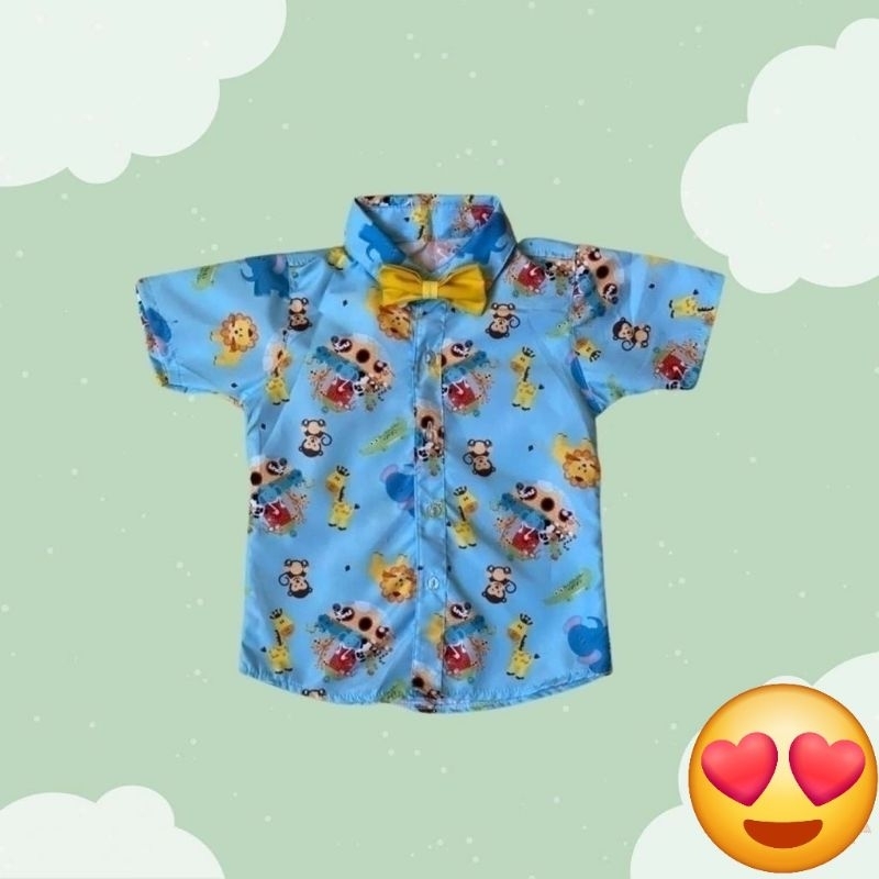 camisa social arca de noe tam 1.2 anos e 3.4 anos