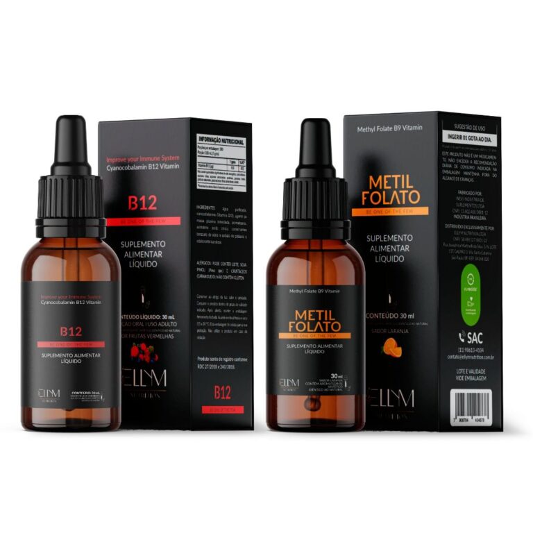 Vitamina B12 + Vitamina B9 Sublingual em Gotas Ell