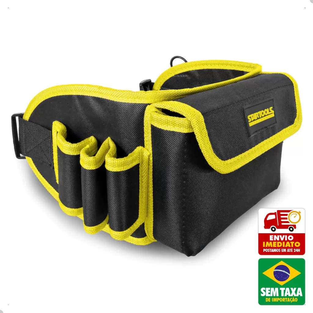 Cinturão Porta Ferramentas Multiuso Cinto Eletricista 7 Bolsos Startools AR0803
