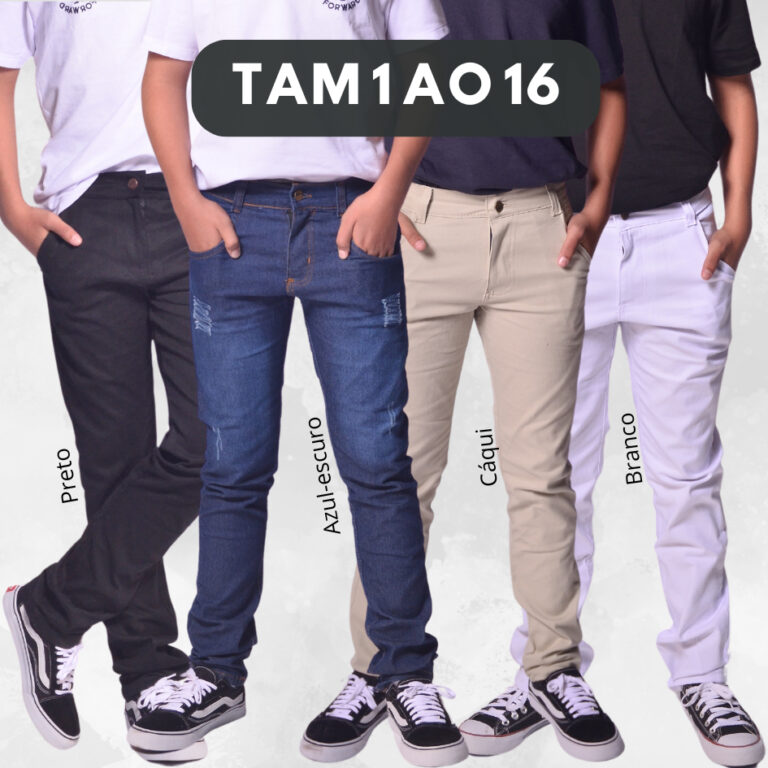 Calça Juvenil Infantil Masculina Jeans Menino Tra