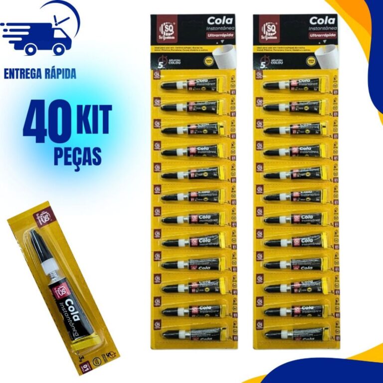 KIT 40 Super Cola Instantânea Tubo 3g Ultra Rápi