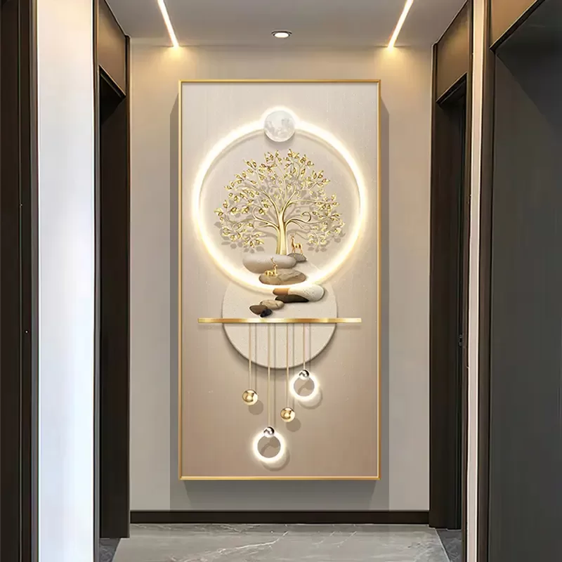 Quadro decorativo Arte de Parede Moderna Árvore da Fortuna Decoração de Tela Sem Moldura com Árvo