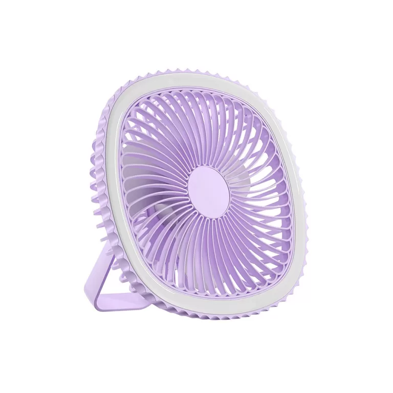 Mini Ventilador Mesa Luz Ring Light Usb Portátil 
