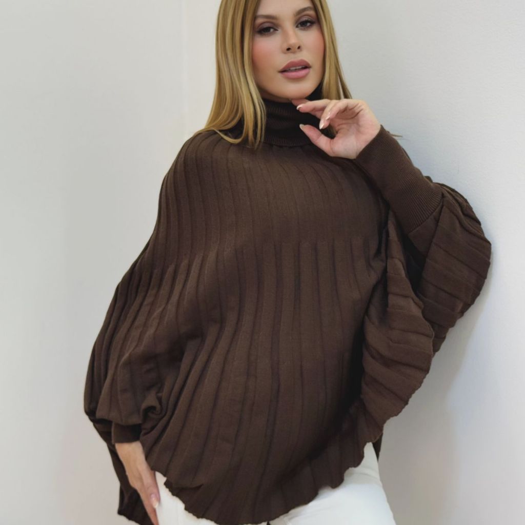 Quimono Poncho Blusa Feminina em Tricô Lindo Premium
